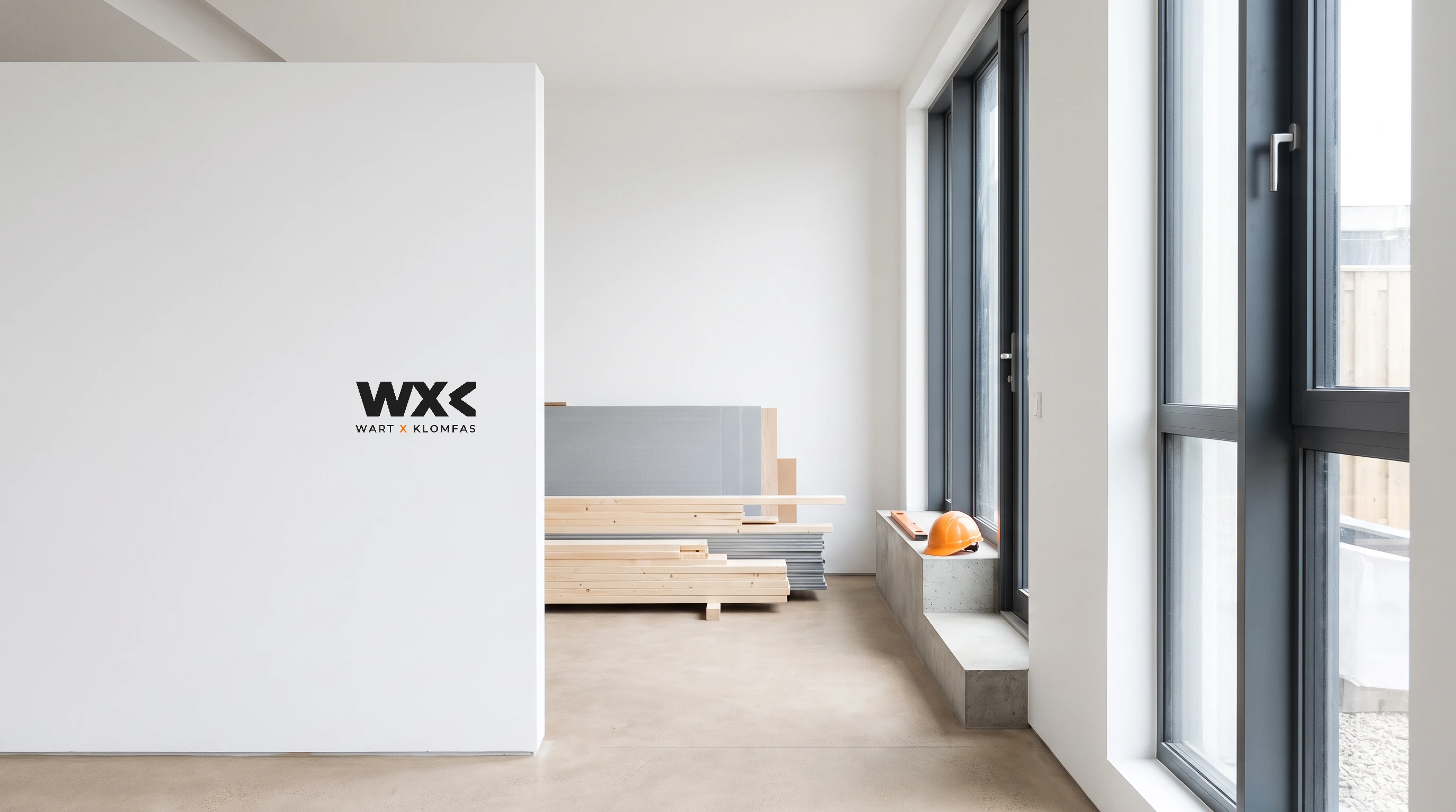 WXK.BUILD — Schriftzug an der Wand